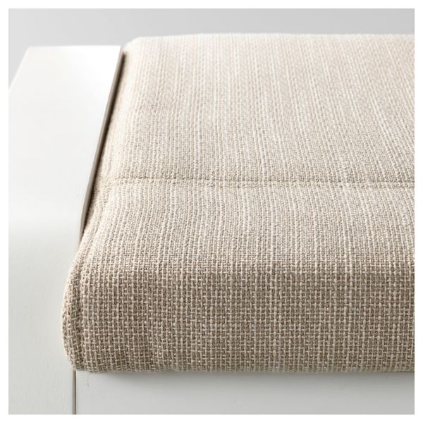 Табурет для ног ПОЭНГ, белый, Хилларед бежевый - фото 2