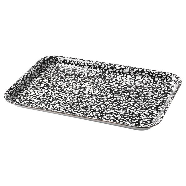 Поднос, черный/с рисунком 28x20 см IKEA ВОРКУЛ 803.995.38 - фото 1
