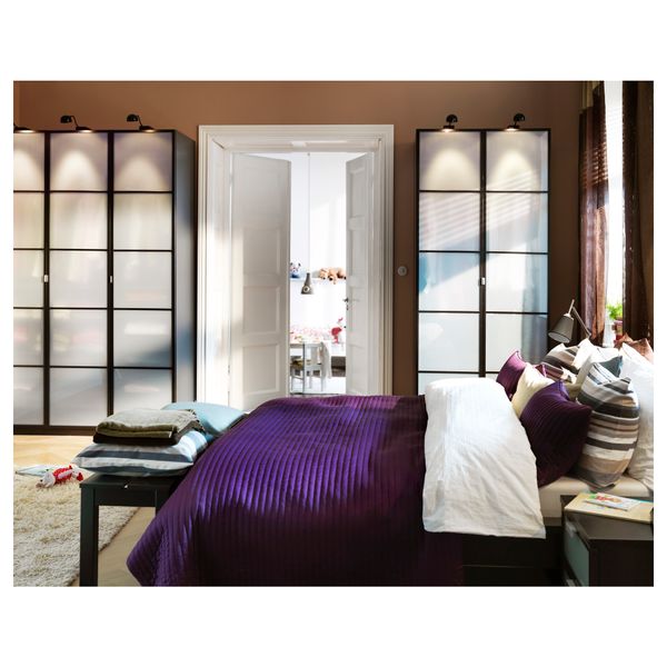 Дверь ФЕВИК, черно-коричневый, матовое стекло (50x229 см) - схема-чертеж с размерами