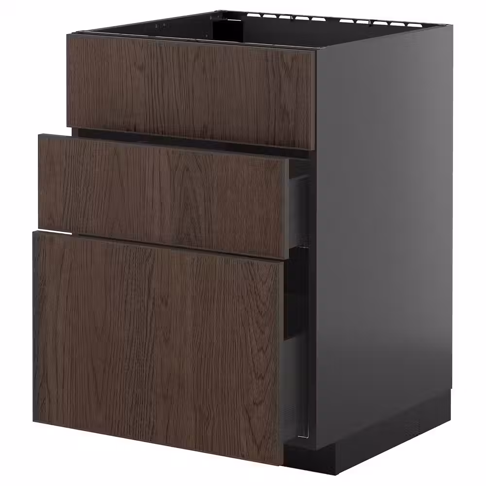 METOD / KNIVSHULT Шкаф д/варочн панели/вытяжка/ящик - фото 1