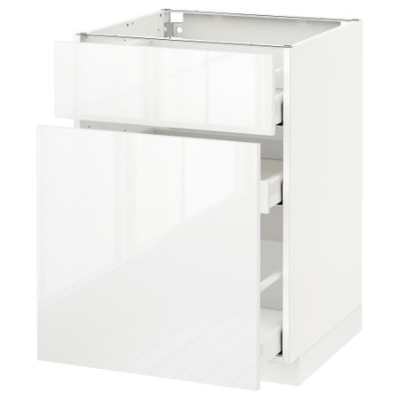 Напольный шкаф, выдвижной секцией, ящик МЕТОД / МАКСИМЕРА, белый, Рингульт белый
