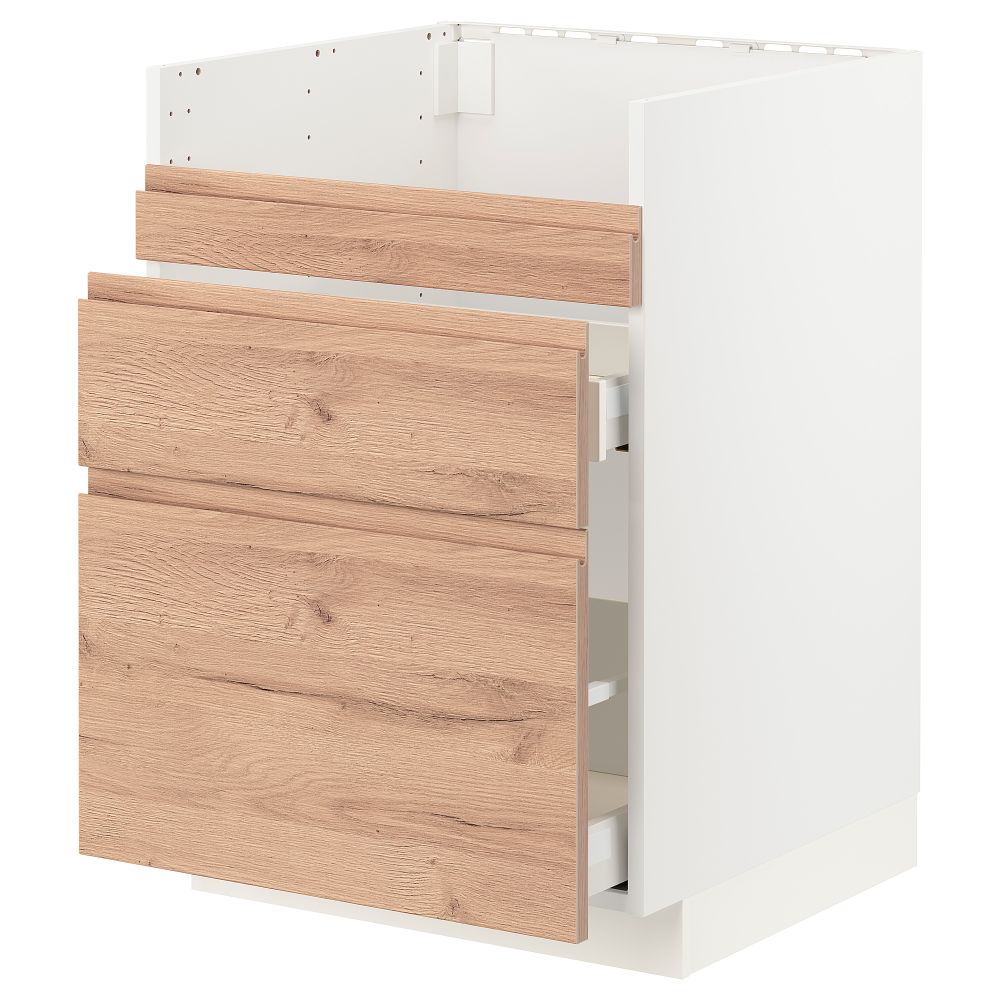 Напольный шкаф для мойки ХАВСЕН, 3 фасада, 2 ящика, 60x60 cm IKEA METOD МЕТОД, MAXIMERA МАКСИМЕРА 694.033.20 - фото 1