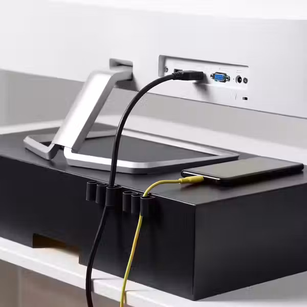 KALKSTUFF КАЛЬКСТУФФ Держатель для проводов, 3 шт. - темно-серый - схема-чертеж с размерами