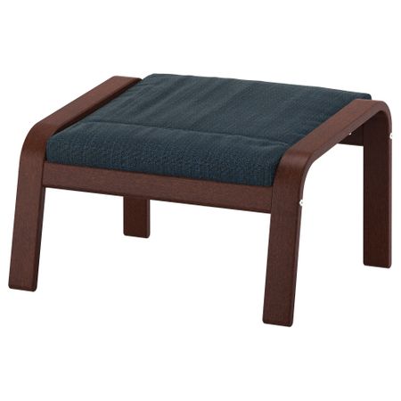 Табурет для ног, коричневый, Hillared темно-синий IKEA POÄNG ПОЭНГ 191.978.98
