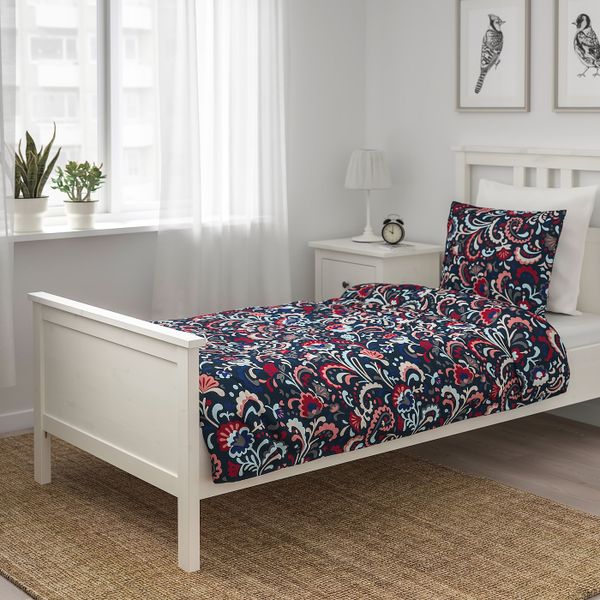 Пододеяльник и 1 наволочка, темно-серый, разноцветный 150x200/50x70 см IKEA КРАТТЕН 204.434.26 - фото 6