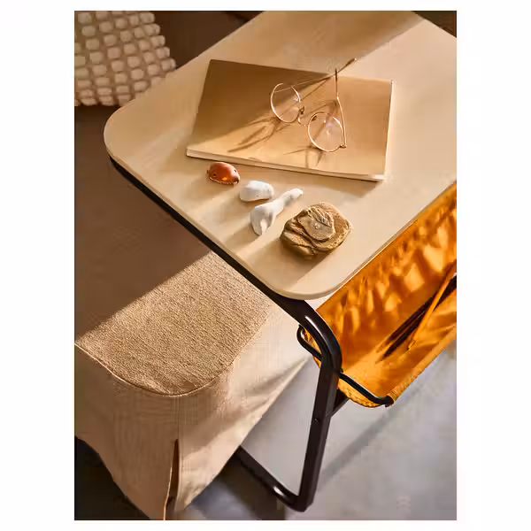 OLSERÖD Придиванный столик - антрацит/под березу темно-желтый 53x50 см - фото 4