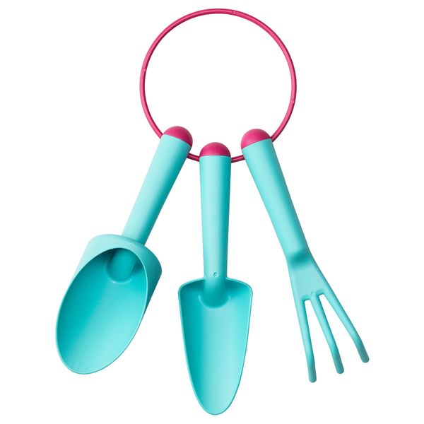 Набор садовых инструментов, 3 предмета ГРЭСМАРО, д/дома/улицы, бирюзовый - фото 1