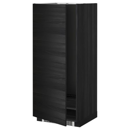 Высокий шкаф для холодильника или морозильника, МЕТОД, черный, Тингсрид черный