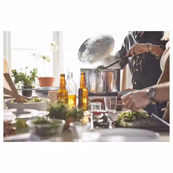 IKEA 365+ Кастрюля с крышкой - нержавеющ сталь 10.0 л - схема-чертеж с размерами