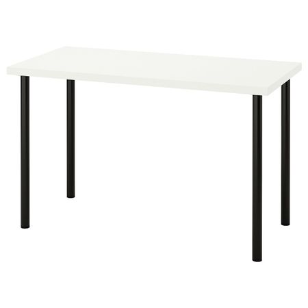 Письменный стол, белый, черный 120x60 см IKEA LAGKAPTEN ЛАГКАПТЕН / ADILS АДИЛЬС 794.167.65