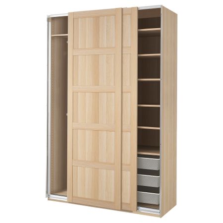 Гардероб, под беленый дуб, под беленый дуб, 150x66x236 см IKEA PAX ПАКС, BERGSBO БЕРГСБУ 495.023.64