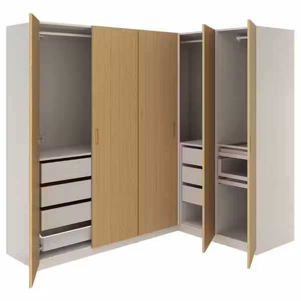 PAX / TONSTAD Гардероб угловой - схема-чертеж с размерами