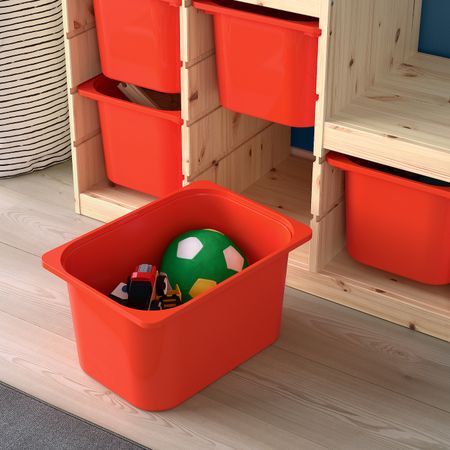 Комбинация для хранения, светлая беленая сосна/оранжевый 94x44x91 см IKEA TROFAST ТРУФАСТ 793.358.92