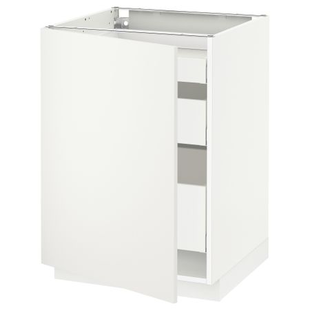 Напольный шкаф с 1 дверцей, 3 ящика МЕТОД / МАКСИМЕРА, белый, Хэггеби белый