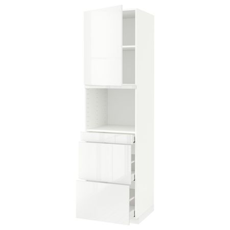 Высокий шкаф для СВЧ/дверца/3ящика, белый/Рингульт белый 60x60x220 см IKEA METOD МЕТОД / MAXIMERA МАКСИМЕРА 892.372.64