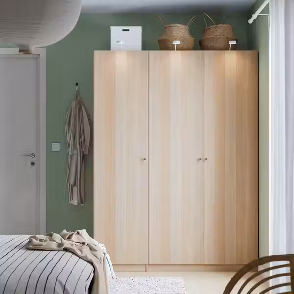 PAX / FORSAND Гардероб, комбинация - под беленый дуб/под беленый дуб 150x60x201 см - фото 2