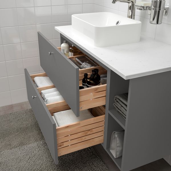 Открытый шкаф, Гилльбурен темно-серый 20x45x58 см IKEA GODMORGON ГОДМОРГОН 004.927.43 - схема-чертеж с размерами