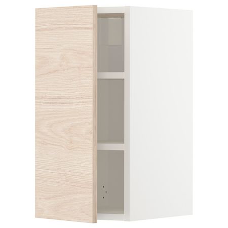 Навесной шкаф с полками, белый/Аскерсунд под светлый ясень 30x60 см IKEA METOD МЕТОД 394.471.08