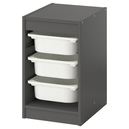 Комбинация для хранения + контейнеры, серый-белый, 34x44x56 см IKEA TROFAST ТРУФАСТ 995.733.06