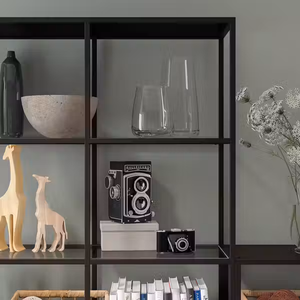 VITTSJÖ Комбинация д/хранения - черно-коричневый/стекло 200x36x175 см - фото 3