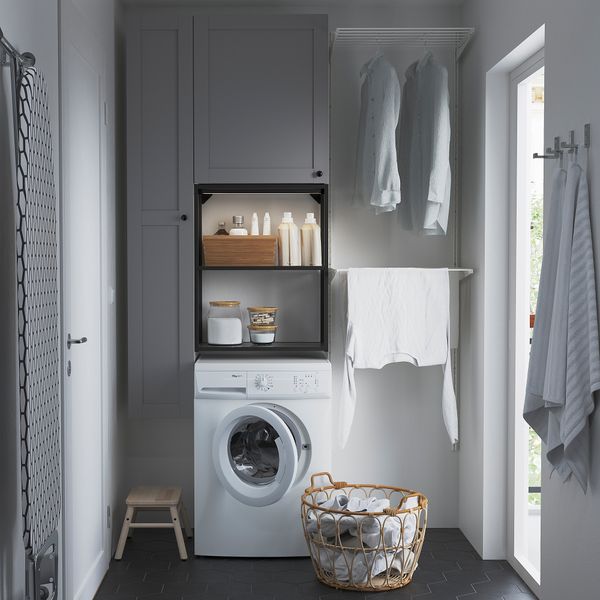 Комбинация для хранения, антрацит, серый каркас, 90x32x180 см IKEA BEGIVENHET БЕГИВЕНХЕТ 895.479.16 - фото 4