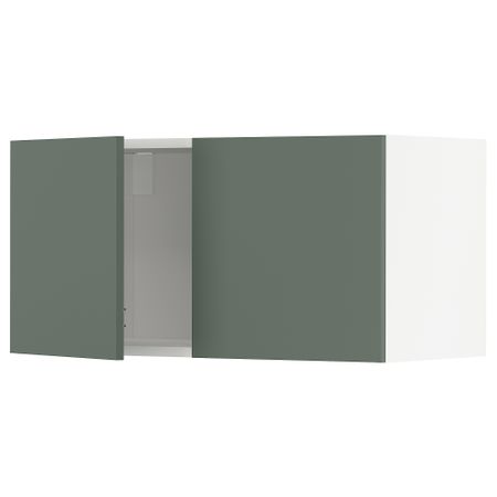 Навесной шкаф с 2 дверцами, белый, Bodarp серо-зеленый, 80x40 см IKEA METOD МЕТОД 194.671.59