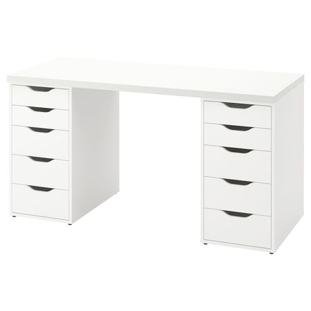 Письменный стол, белый 140x60 см IKEA LAGKAPTEN ЛАГКАПТЕН / ALEX АЛЕКС 594.319.84