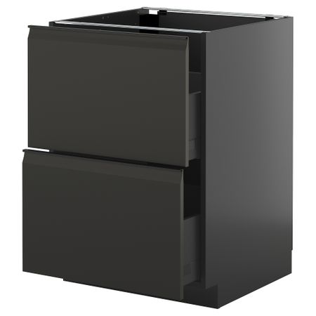 Напольный шкаф 2 фасада, 2 высоких ящика IKEA METOD МЕТОД, KNIVSHULT 195.874.11