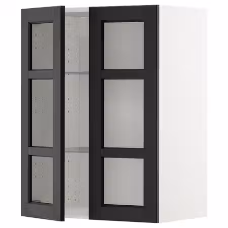 METOD Навесной шкаф/полки/2стеклян двери