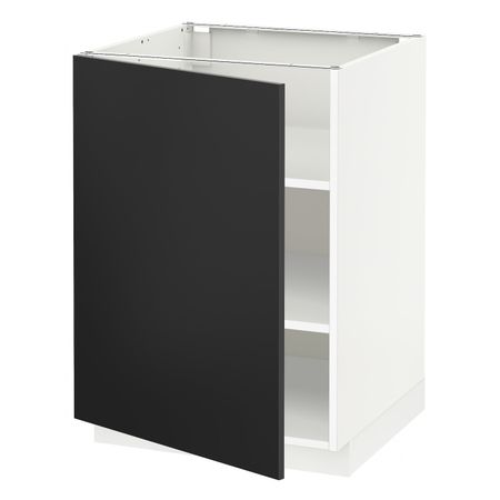 Напольный шкаф с полками, белый/Юдевалла антрацит 60x60 см IKEA METOD МЕТОД 592.403.57