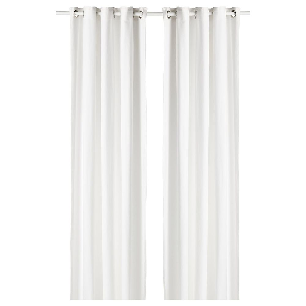 Гардины, 2 шт., белый 145x300 см IKEA MOALINA МОАЛИНА 504.910.48 - фото 1