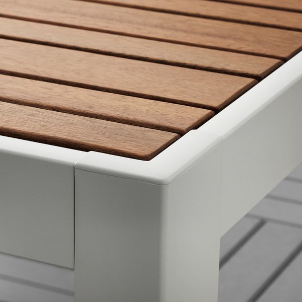 Стол + 4 кресла, для/сада, светло-коричневый/Куддарна голубой 156x90 см IKEA SJÄLLAND ШЭЛЛАНД 092.915.37 - фото 4