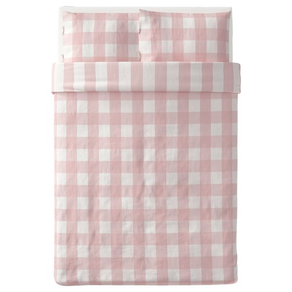 Пододеяльник и 2 наволочки ЭММИ РУТА, светло-розовый, белый (200x200/50x70 см) - схема-чертеж с размерами