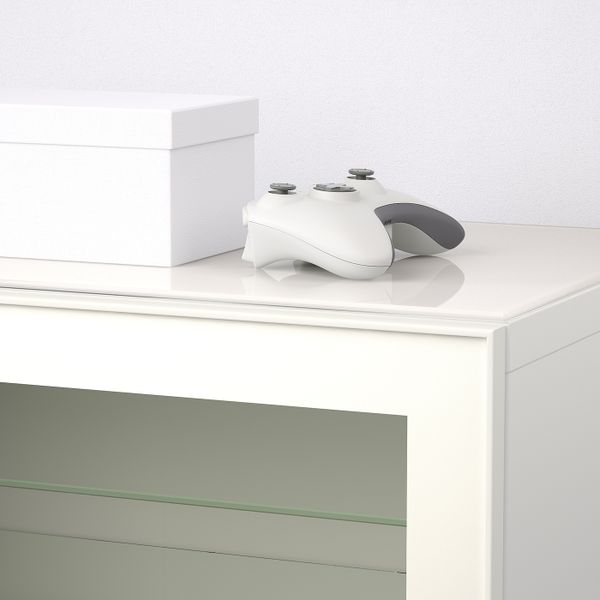 Стеклянная дверь, белый, прозрачное стекло 60x64 см IKEA GLASSVIK ГЛАССВИК 603.839.58 - фото 3