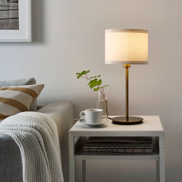 Лампа настольная, белый/латунь 41 см IKEA RINGSTA РИНГСТА / SKAFTET СКАФТЕТ 693.856.89 - фото 2