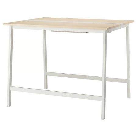 MITTZON Конференц-стол - березовый шпон/белый 140x108x105 см