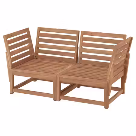 NÄMMARÖ 2-местный модульный диван, садовый - с подлокотниками светло-коричневая морилка