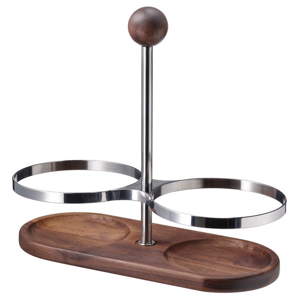 Подставка для банок, бутылок, грецкий орех, сталь IKEA KRÖSAMOS 005.318.10 - фото 1