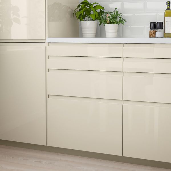 Фронтальная панель ящика, глянцевый светло-бежевый 60x10 см IKEA VOXTORP ВОКСТОРП 603.674.25 - схема-чертеж с размерами