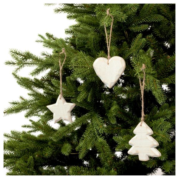 Подвесные украшения, 3 предмета ВИНТЕР 2016, дерево белый - схема-чертеж с размерами