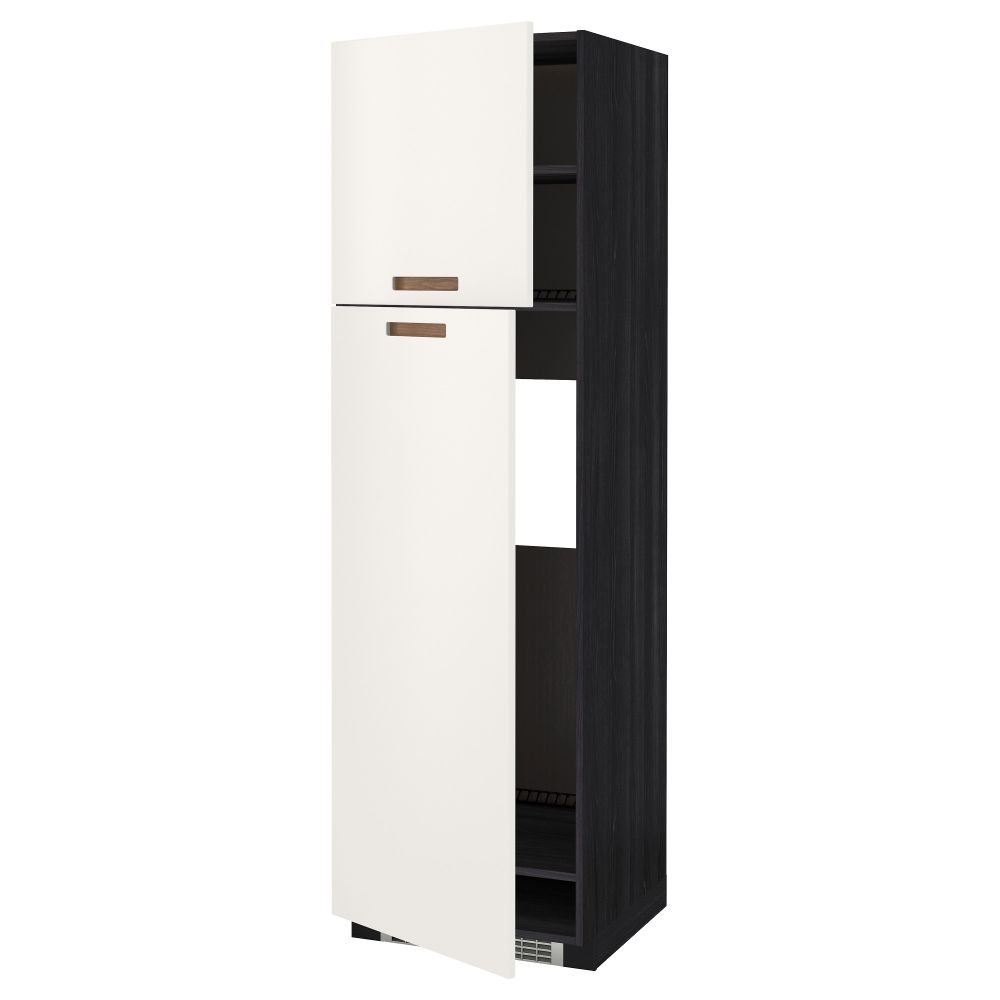 Высокий шкаф для холодильника, 2 дверцы МЕТОД, черный, Мэрста белый - схема-чертеж с размерами