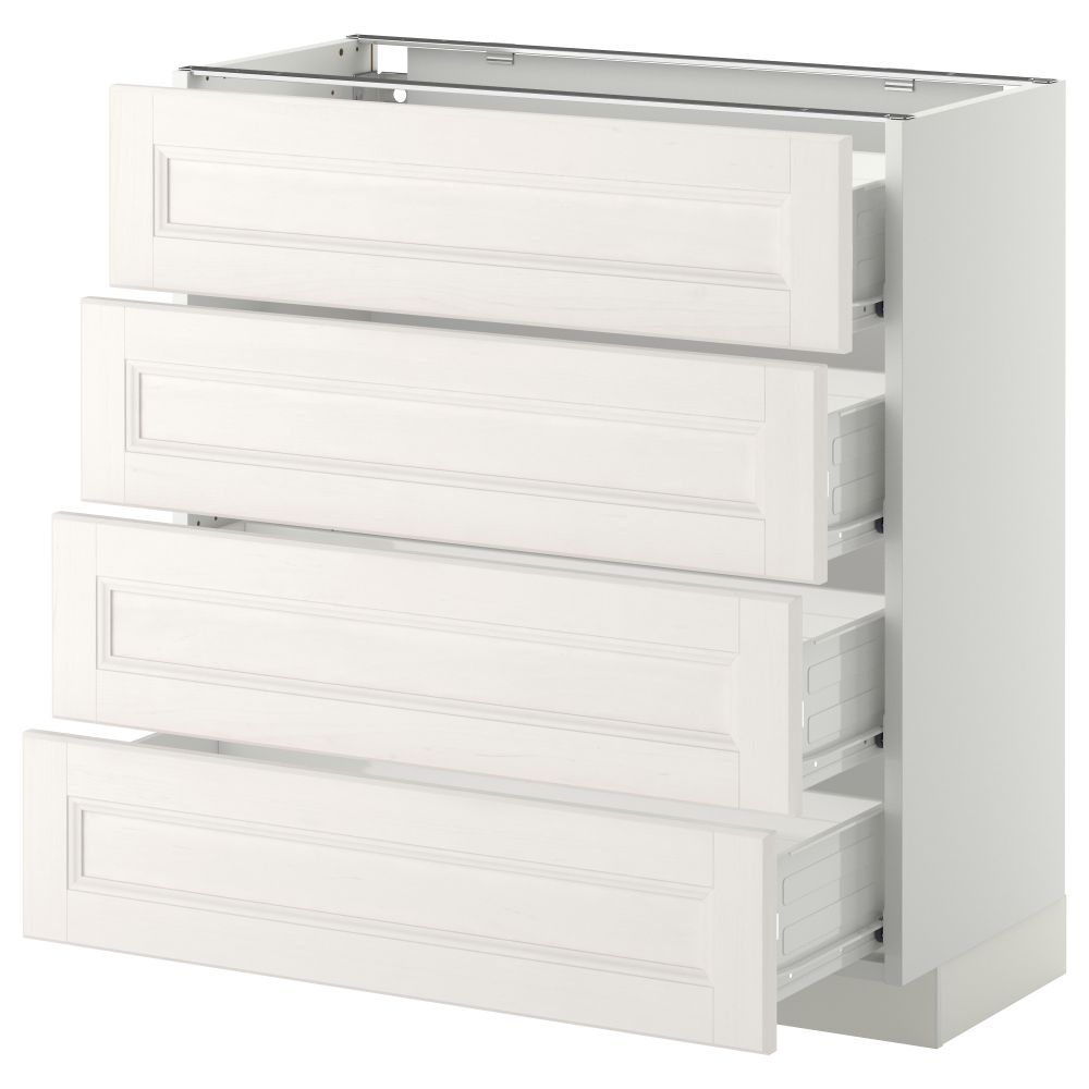 Напольный шкаф 4 фронтальных панели/4 ящика МЕТОД / ФОРВАРА, белый, Лаксарби белый - схема-чертеж с размерами