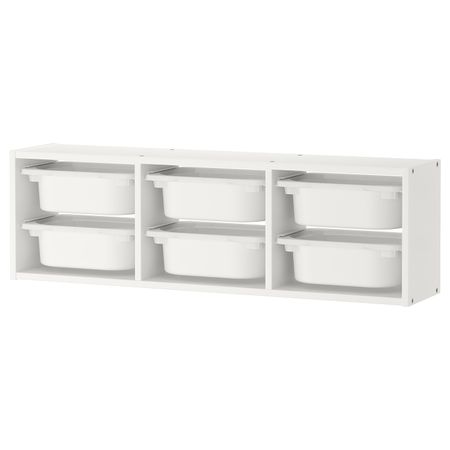 Настенный модуль для хранения, белый/белый 99x21x30 см IKEA TROFAST ТРУФАСТ 192.222.23