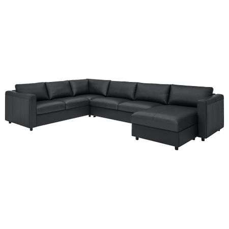Угловой 5-местный диван-кровать + козетка, Grann, Bomstad черный IKEA VIMLE ВИМЛЕ 794.773.77