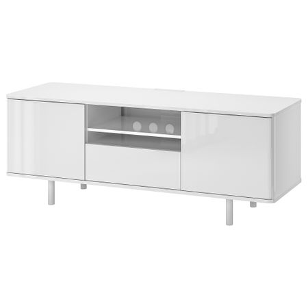 Тумба под ТВ МОСТОРП, глянцевый белый белый (160x47x60 см)