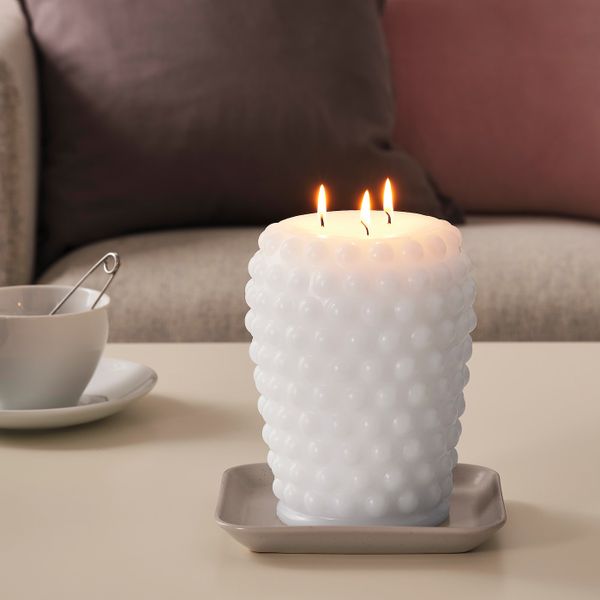Неароматическая свеча формовая, 3 фитиля, белый 19 см IKEA FRAMBRINGA ФРАМБРИНГА 304.881.79 - фото 4