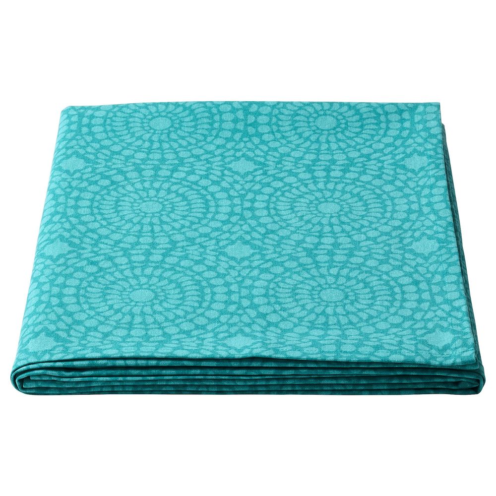 Скатерть, с рисунком, бирюзовый 145x145 см IKEA СОММАРЛИВ 404.561.25 - фото 1