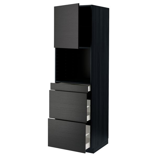 Высокий шкаф для СВЧ, дверца,3ящика, 60x60x200 cm IKEA METOD МЕТОД, MAXIMERA МАКСИМЕРА 094.710.10 - фото 1