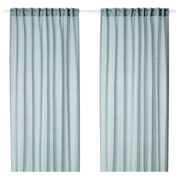 Гардины, 1 пара ХИЛЬЯ, синий (145x300 см) - фото 1