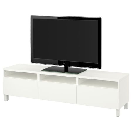 Тумба для ТВ с ящиками БЕСТО, Лаппвикен белый (180x40x48 см)